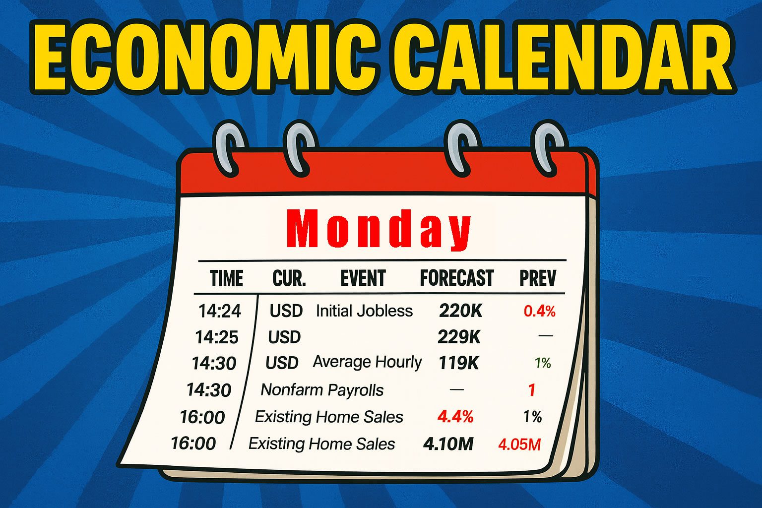 Economic calendar monday