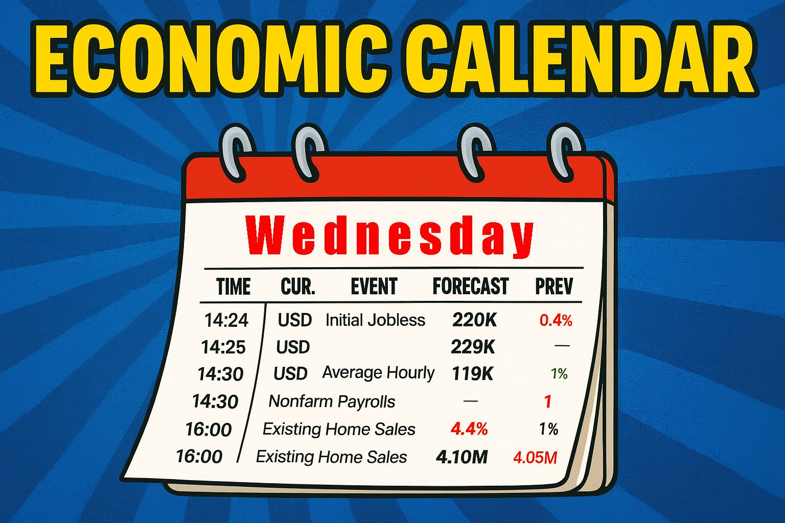 Economic calendar Wednesday